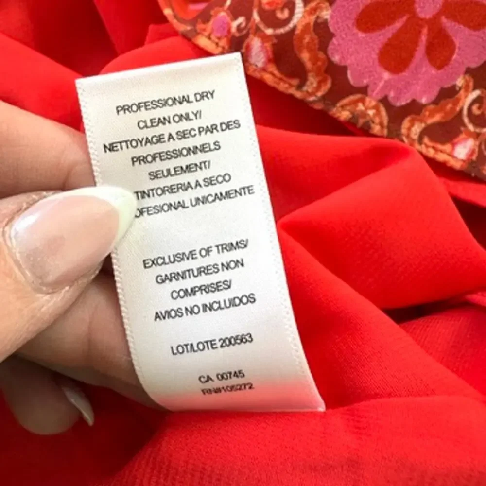 AMUR Strapless Maxi Dress Red Kaleidoscope Paisley NWT Sustainable Size 10 - Picture 10 of 10